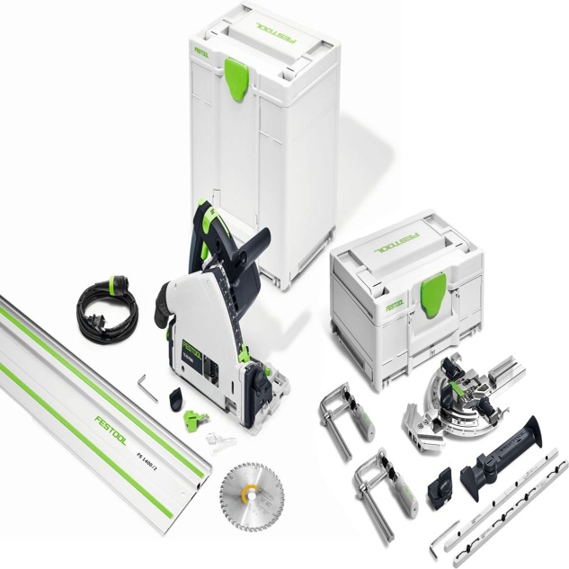 Minister debitor Væsen Festool 577014 TS 55 F Plunge Cut Track Saw with 55-in Guide Rail and Guide  Rail Accessory Kit