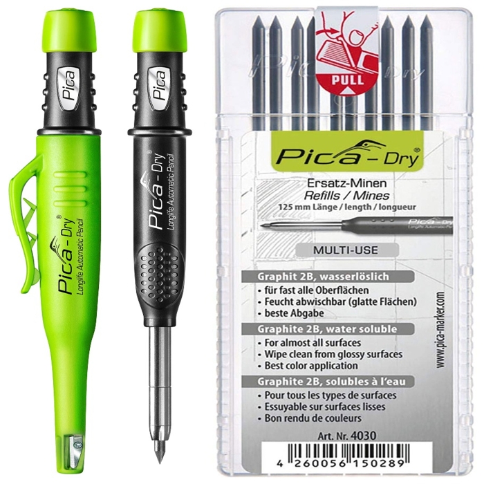 Pica Dry 3030 Pencil + 4030 Black Lead Refill
